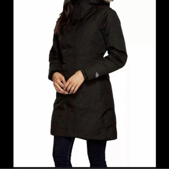 The North Face Arctic Women's Black Hyvent Hooded Belted Parka Size Medium. - Picture 1 of 10